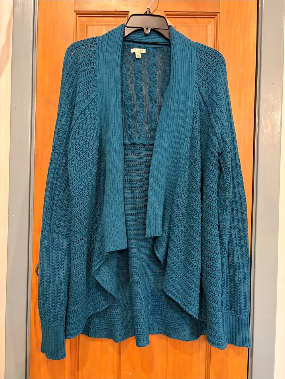 Sonoma Teal Open-Front Knit Cardigan